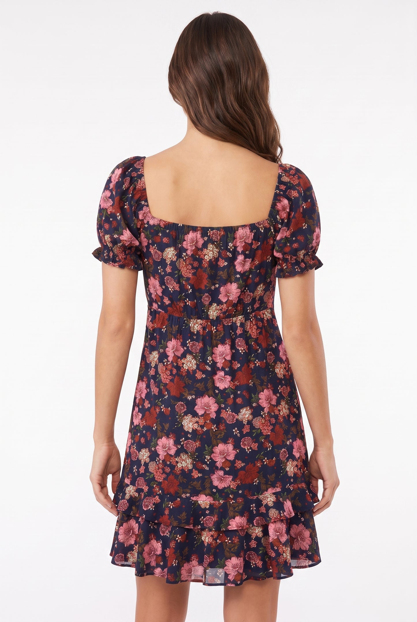 Women's As U Wish Ruffle Hem Floral Mini Dress