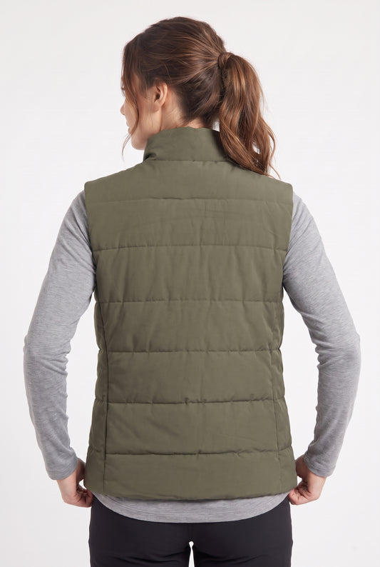 Women's Lily Star Quilted Puffer Vest with Zipper Pockets