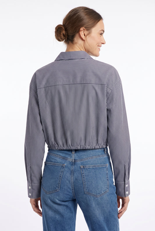 Women's Meraki Striped Long-Sleeve Button-Down Crop Shirt