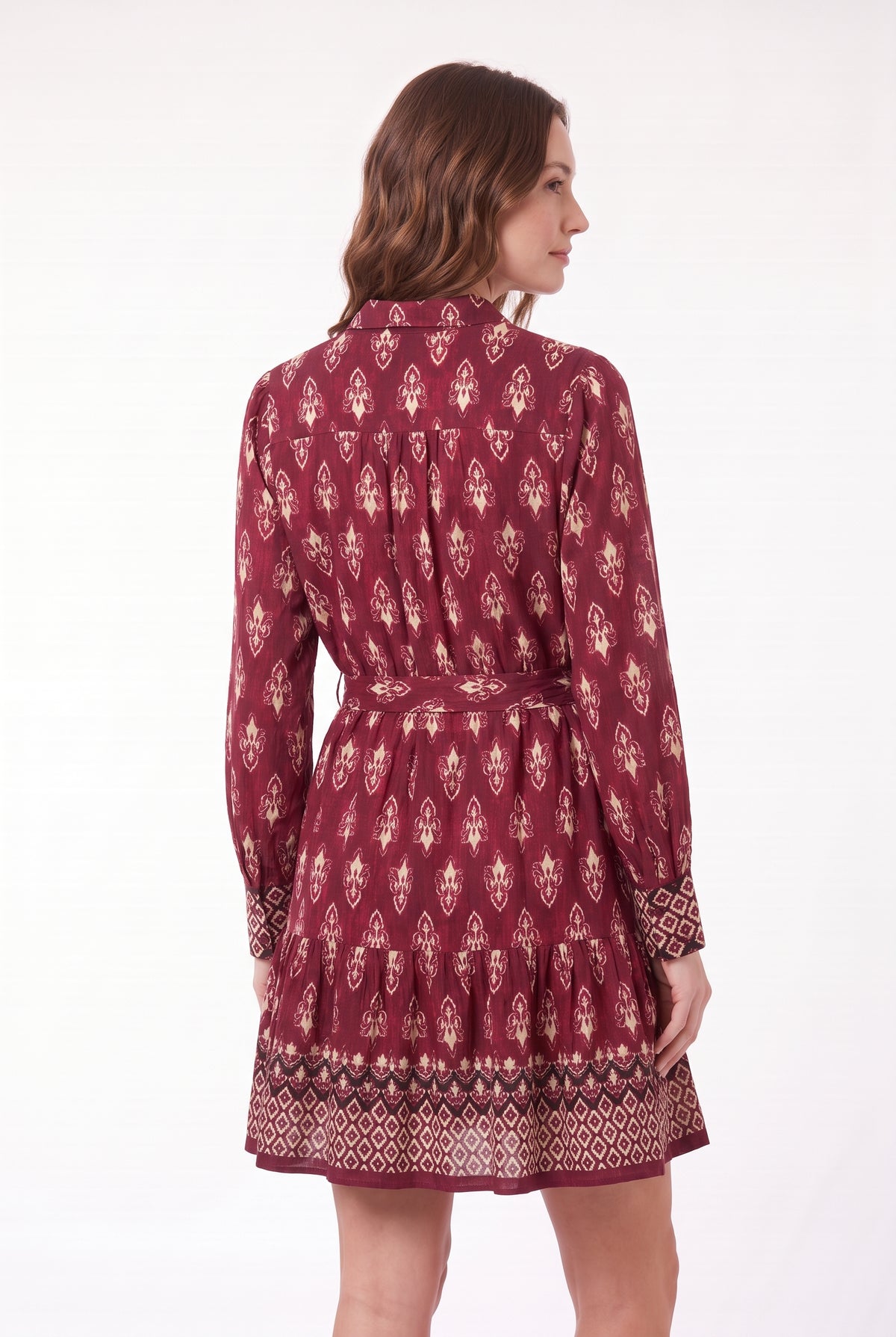 Women's Figueroa & Flower Long-Sleeve Printed Shirt Dress with Tie Waist