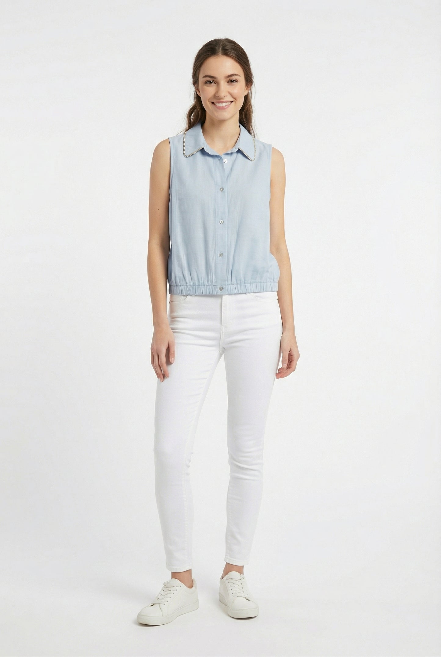 Women's Lily Star Effortless Sleeveless Top with Sparkle Detail