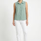 Women's Love & Piece Sleeveless Button-Down Top with Bead Trim