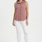 Women's Love & Piece Sleeveless Button-Down Top with Bead Trim