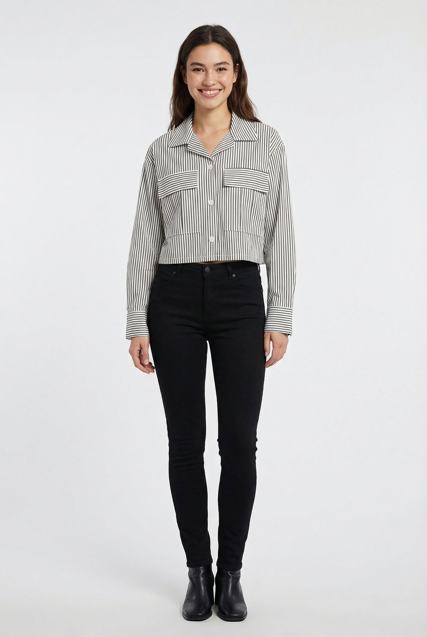 Women's Lily Star Striped Utility Crop Top