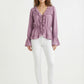 Women's June & Hudson Long-Sleeve Tie-Front Ruffle Blouse