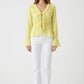 Women's June & Hudson Long-Sleeve Tie-Front Ruffle Blouse