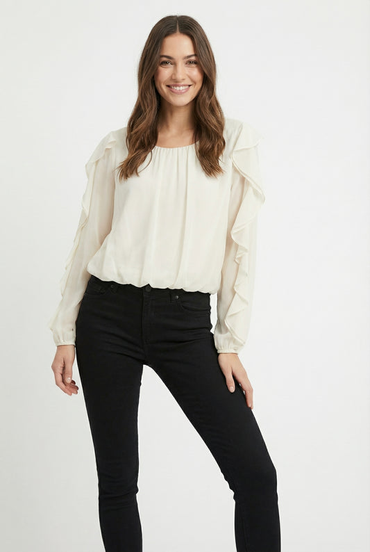 Women's June & Hudson Flowy Ruffle Sleeve Scoop Neck Top