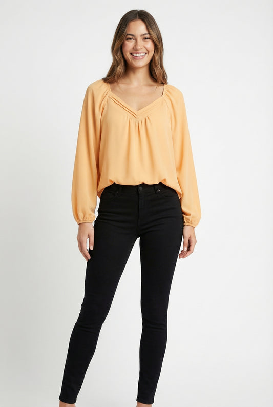 Women's Lily Star Pleated V-Neck Blouse