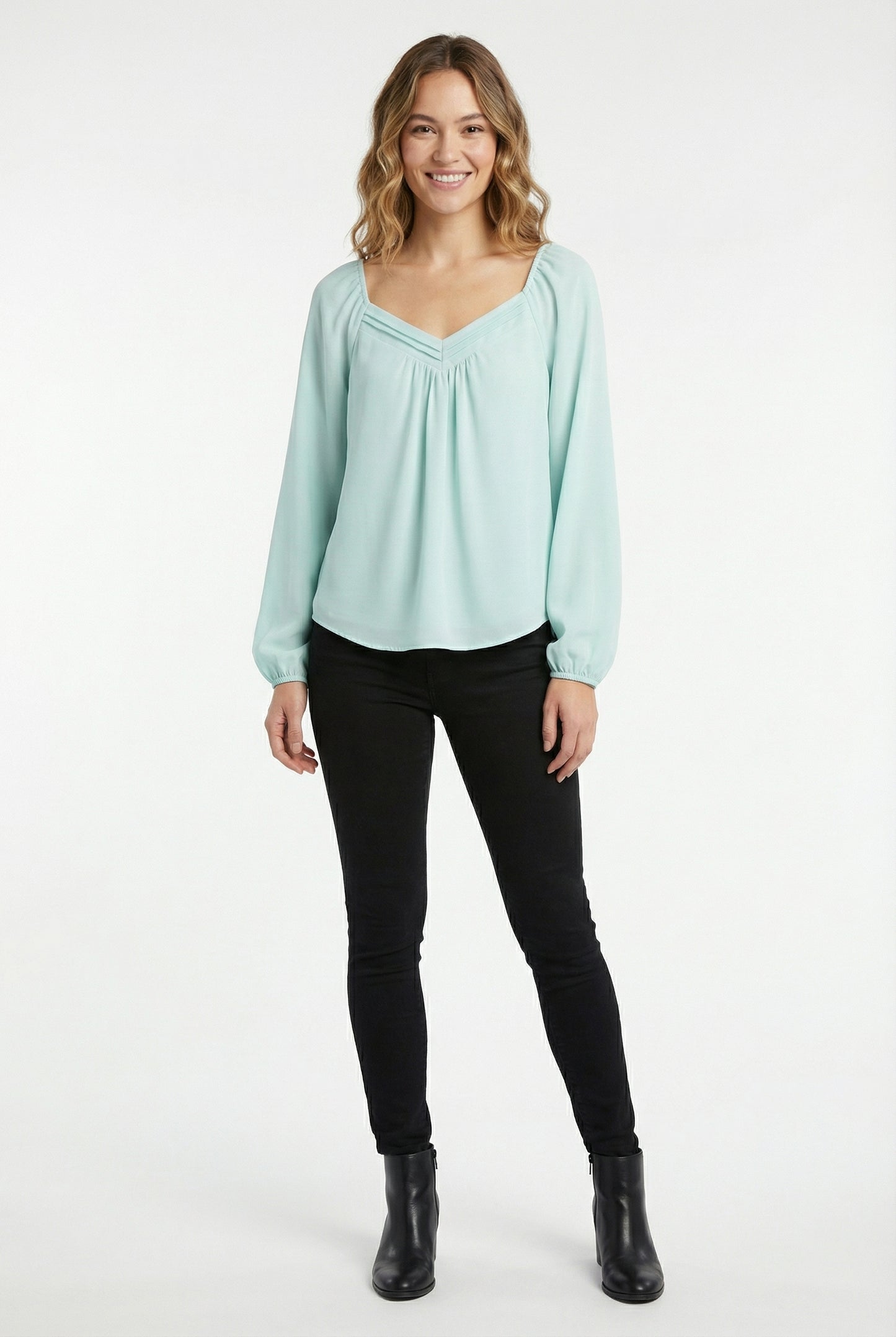 Women's Lily Star Pleated V-Neck Blouse