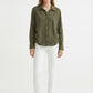 Women's June & Hudson Relaxed Side-Tie Long Sleeve Shirt