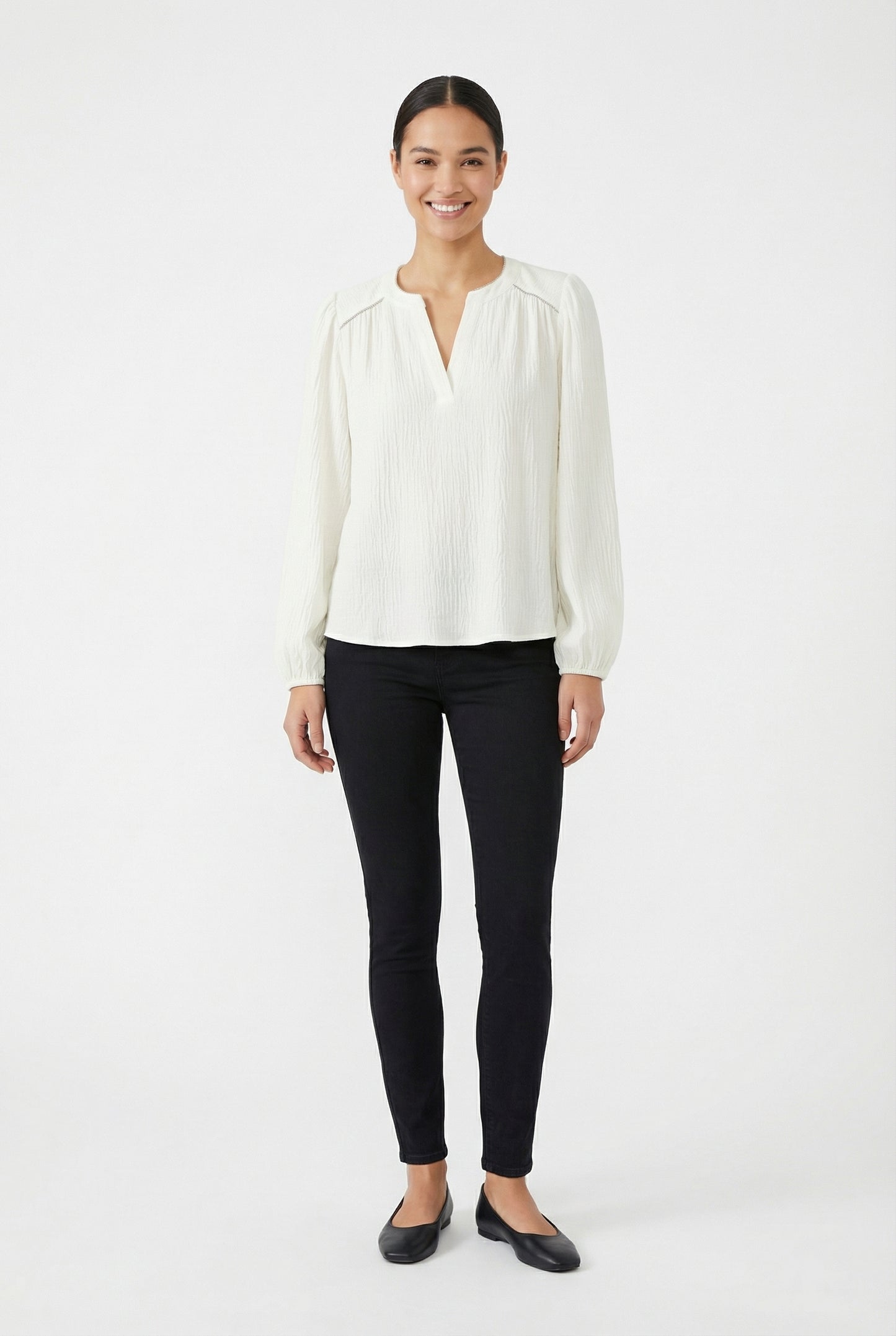 Women's Lily Star Effortless Sparkle Split Neck Blouse