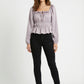 Women's Love & Piece Romantic Ruffle Blouse with Tie Neck