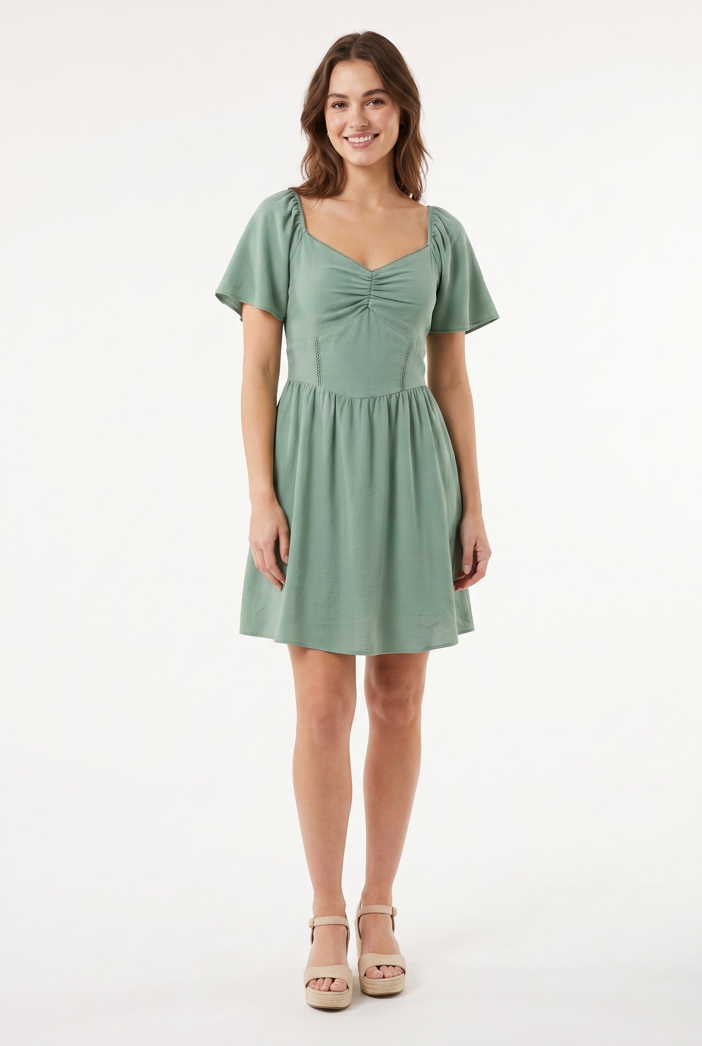Women's As U Wish Flutter Sleeve Sweetheart Dress
