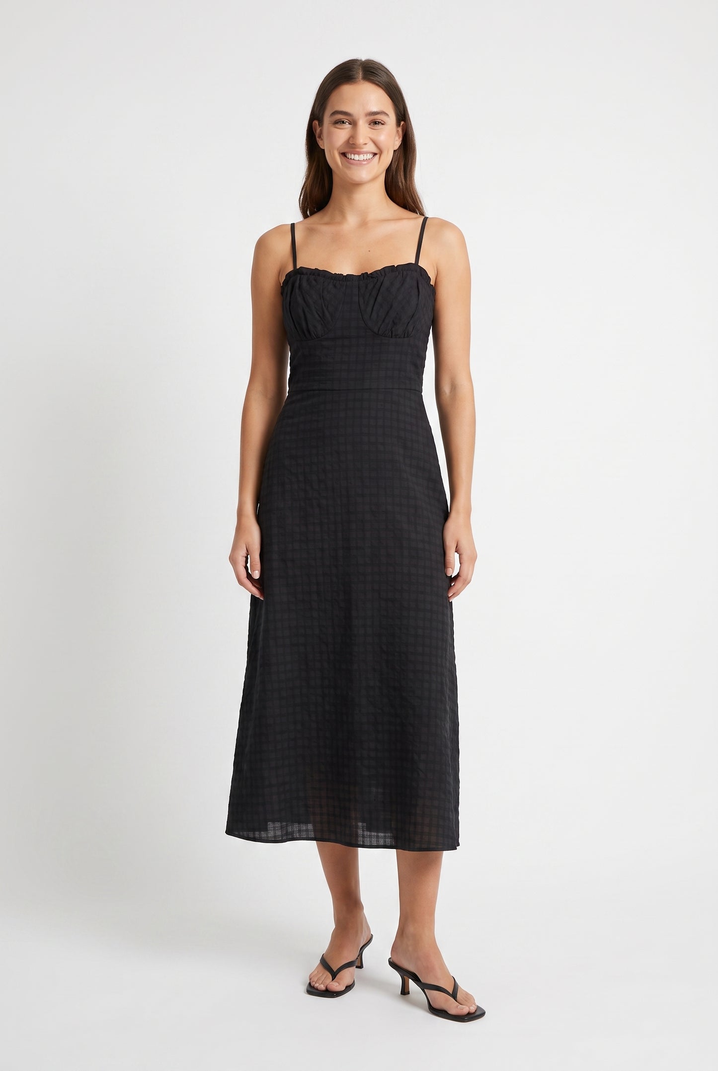 Women's As U Wish Sleeveless Midi Dress with Ruffle Trim