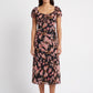 Women's As U Wish Floral Puff Sleeve Midi Dress with Tie Front