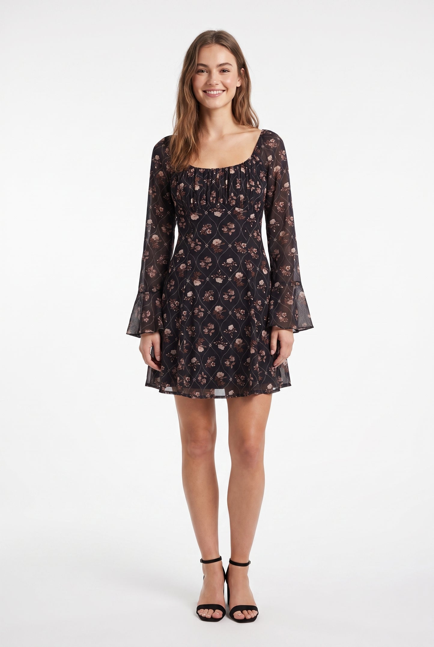 Women's Luxology Bell Sleeve Floral Mini Dress
