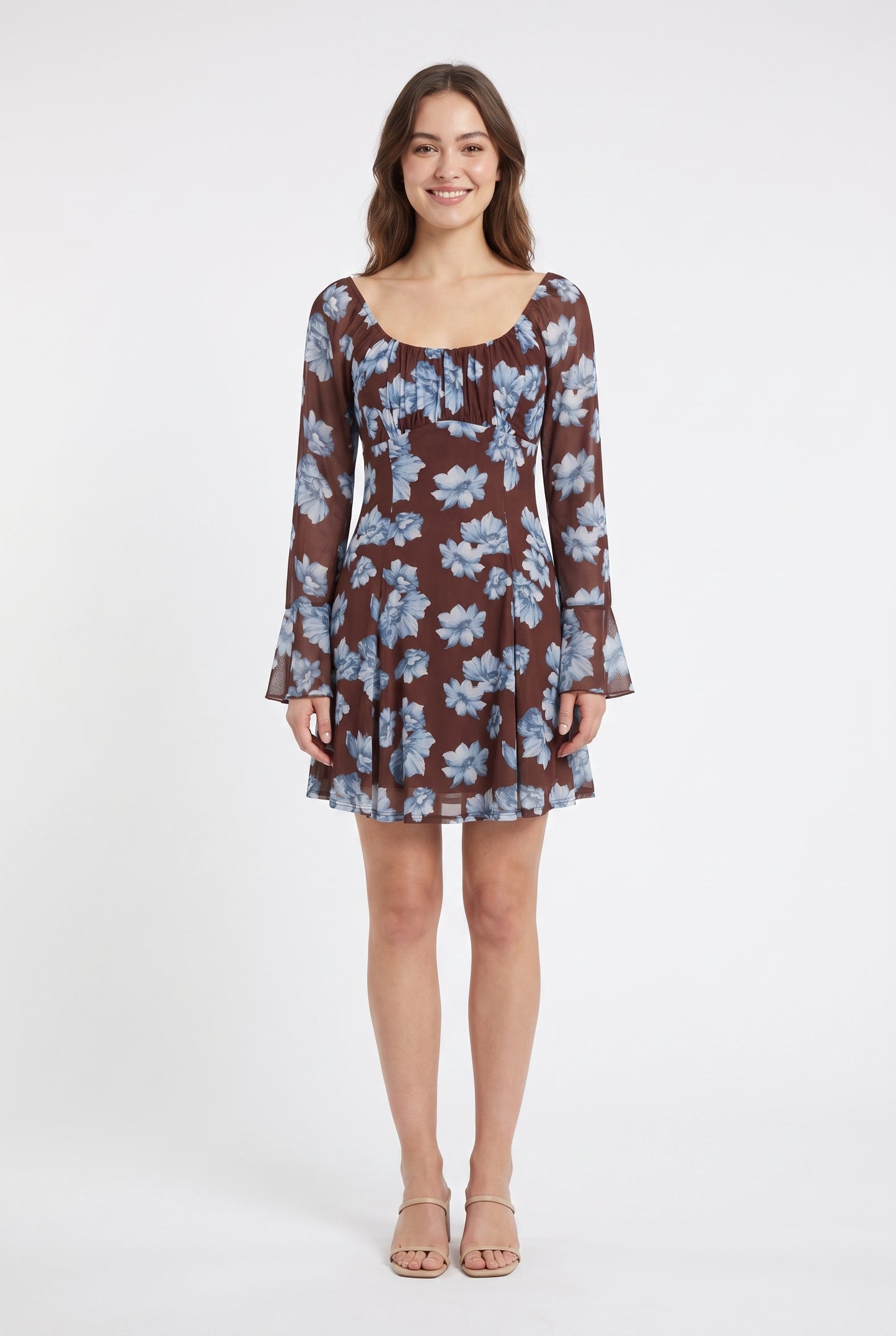 Women's As U Wish Bell Sleeve Floral Mini Dress