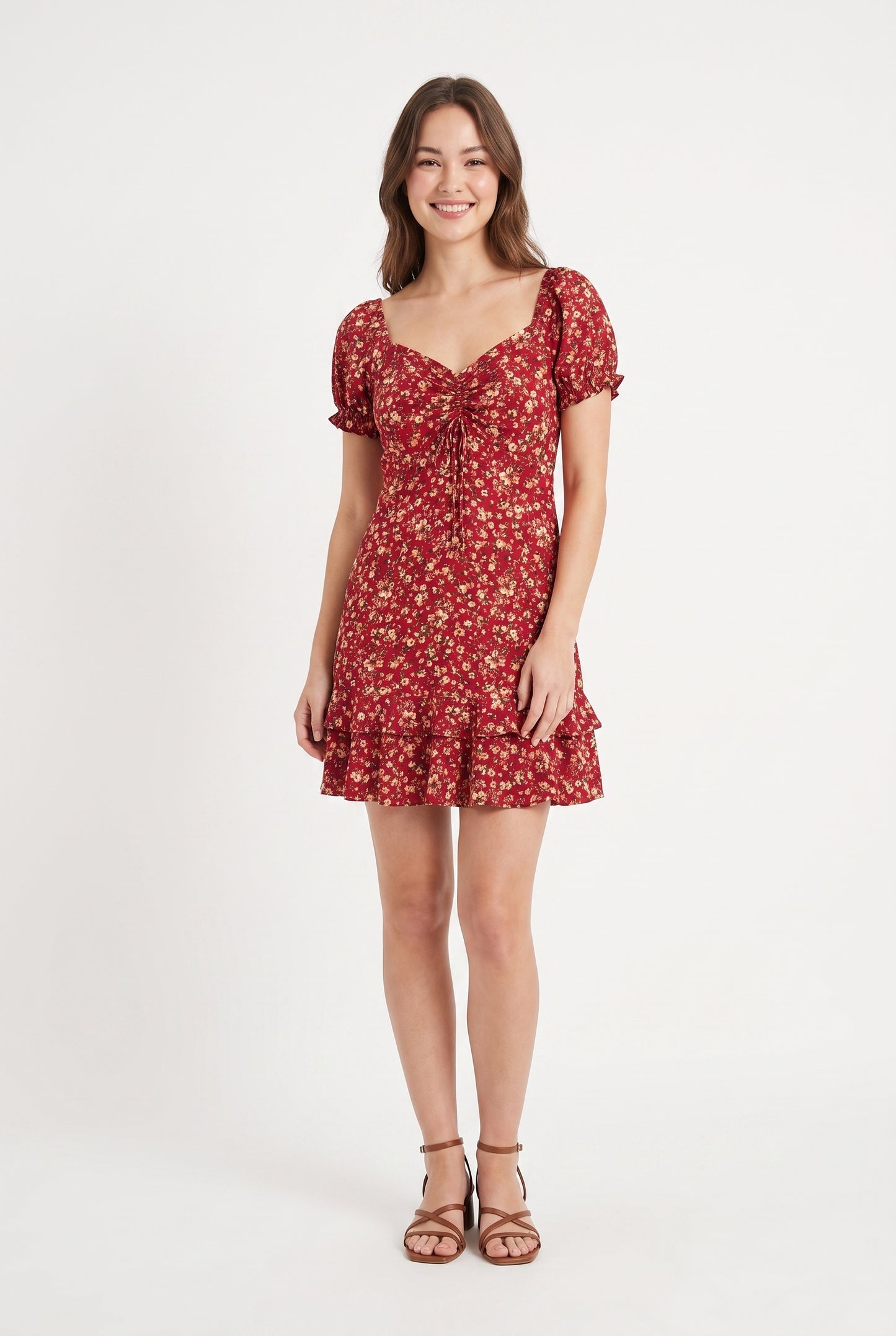 Women's As U Wish Ruffle Hem Floral Mini Dress