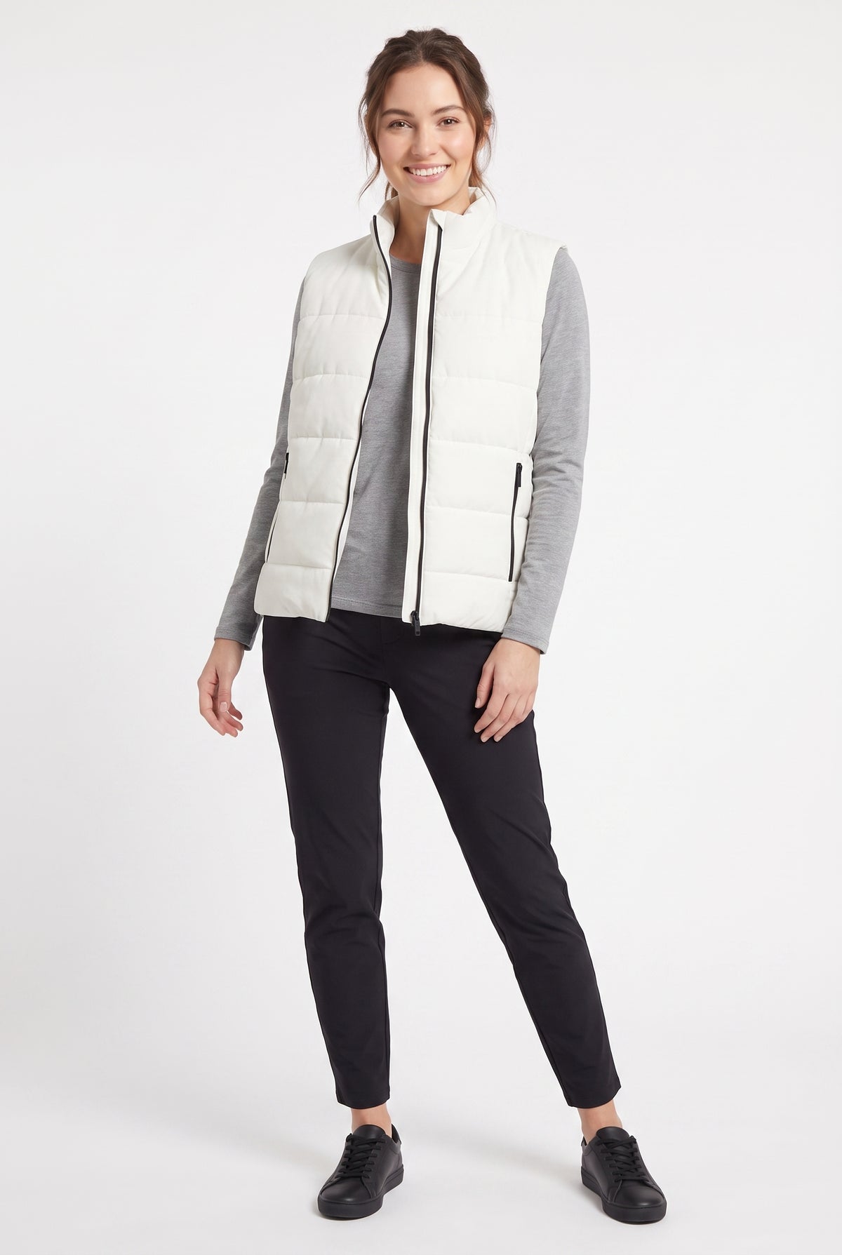 Women's Lily Star Quilted Puffer Vest with Zipper Pockets