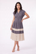 Women's Figueroa & Flower Button-Front Midi Dress with Pleated Waist