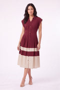 Women's Figueroa & Flower Button-Front Midi Dress with Pleated Waist