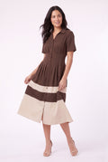 Women's Figueroa & Flower Short-Sleeve Button-Front Midi Dress