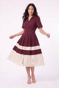 Women's Figueroa & Flower Short-Sleeve Button-Front Midi Dress