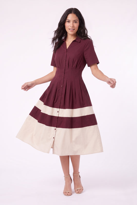 Women's Figueroa & Flower Short-Sleeve Button-Front Midi Dress