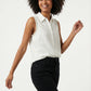 Women's Love & Piece Sleeveless Button-Down Top with Bead Trim