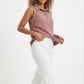 Women's Love & Piece Sleeveless Button-Down Top with Bead Trim