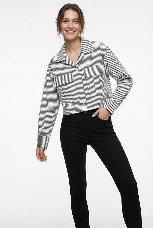 Women's Lily Star Striped Utility Crop Top