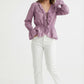 Women's June & Hudson Long-Sleeve Tie-Front Ruffle Blouse