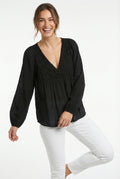 Women's Lily Star Breezy Embroidered V-Neck Top