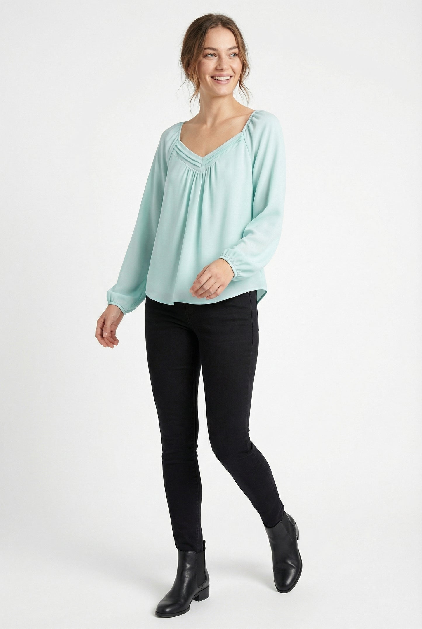 Women's Lily Star Pleated V-Neck Blouse