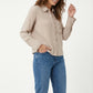 Women's Love & Piece Soft Ruffle Collar Button-Up Top