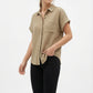 Women's Love & Piece Short-Sleeve Button-Up Shirt with Pocket