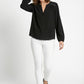 Women's Lily Star Effortless Sparkle Split Neck Blouse