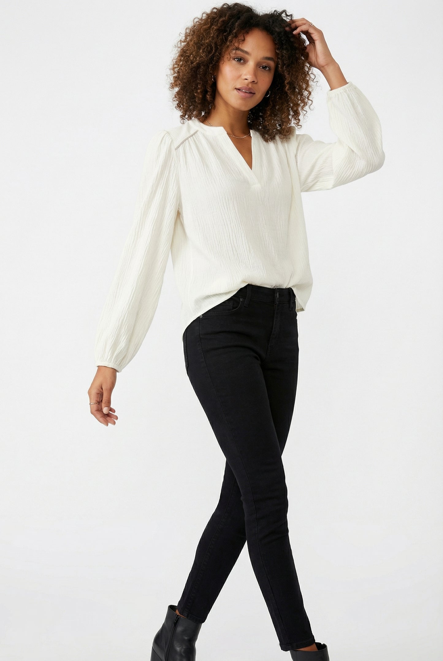 Women's Lily Star Effortless Sparkle Split Neck Blouse