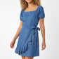 Women's As U Wish Ruffled Side-Tie Dress