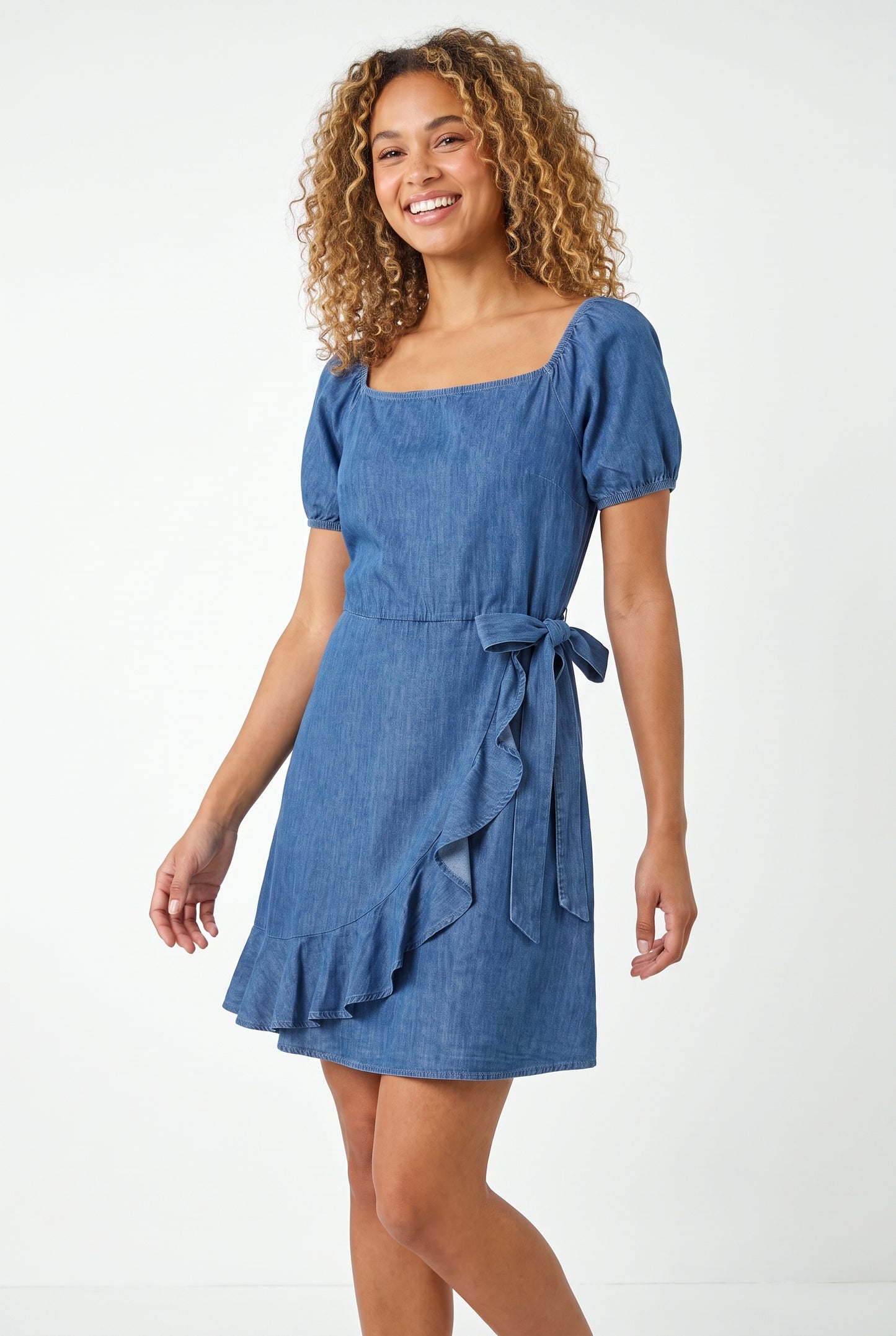 Women's As U Wish Ruffled Side-Tie Dress