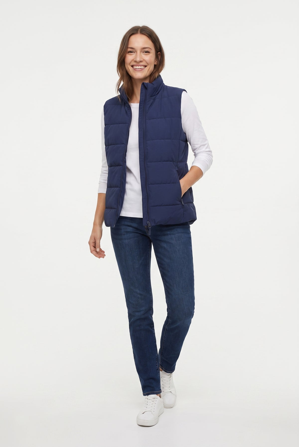 Women's Lily Star Quilted Puffer Vest with Zipper Pockets