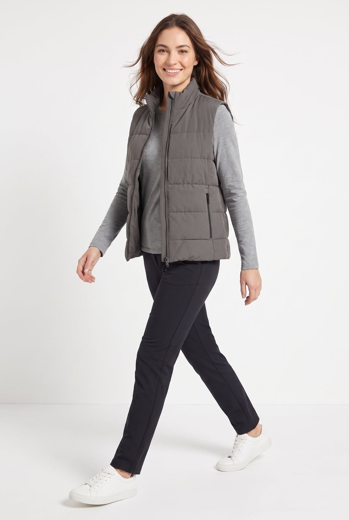 Women's Lily Star Quilted Puffer Vest with Zipper Pockets