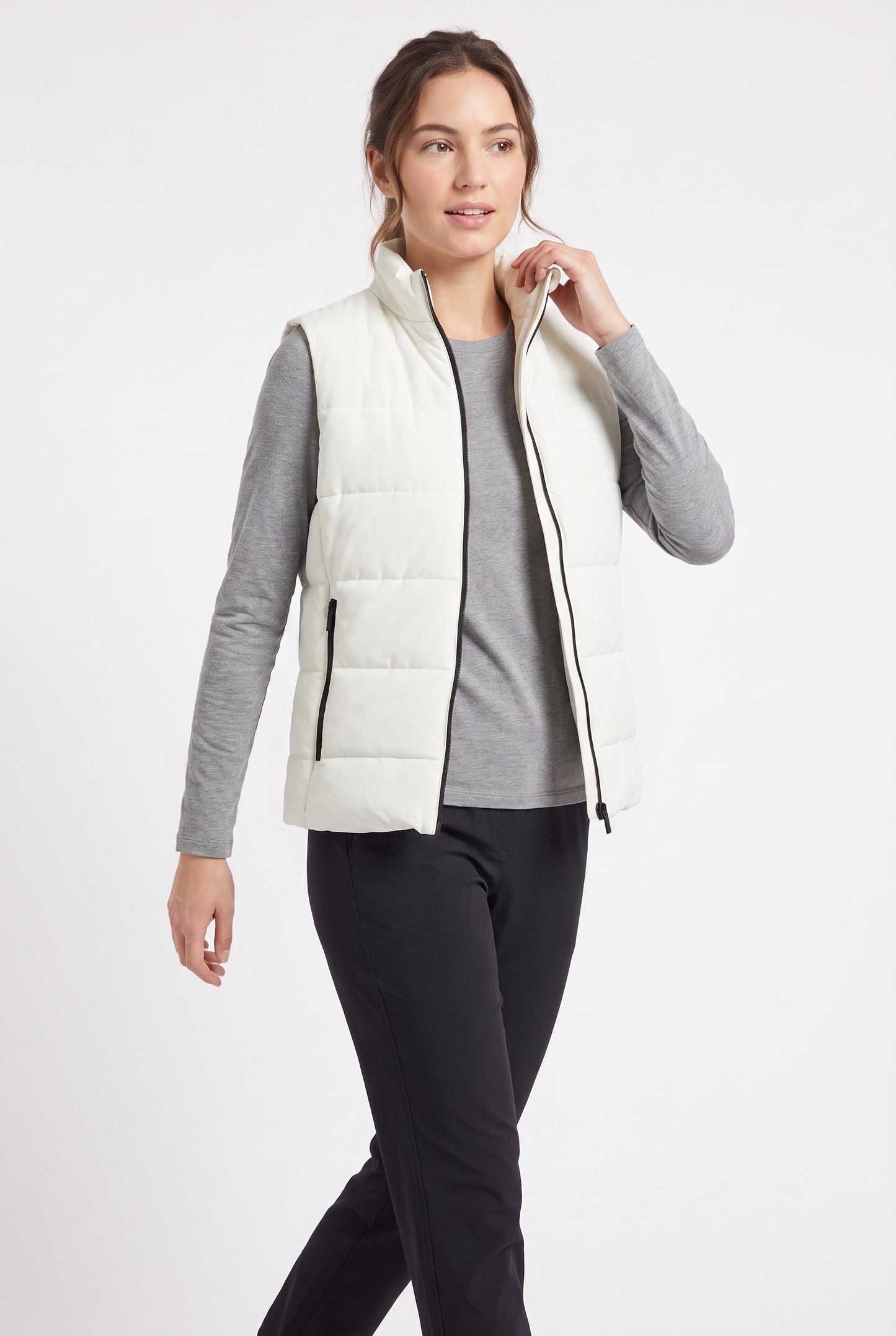 Women's Lily Star Quilted Puffer Vest with Zipper Pockets