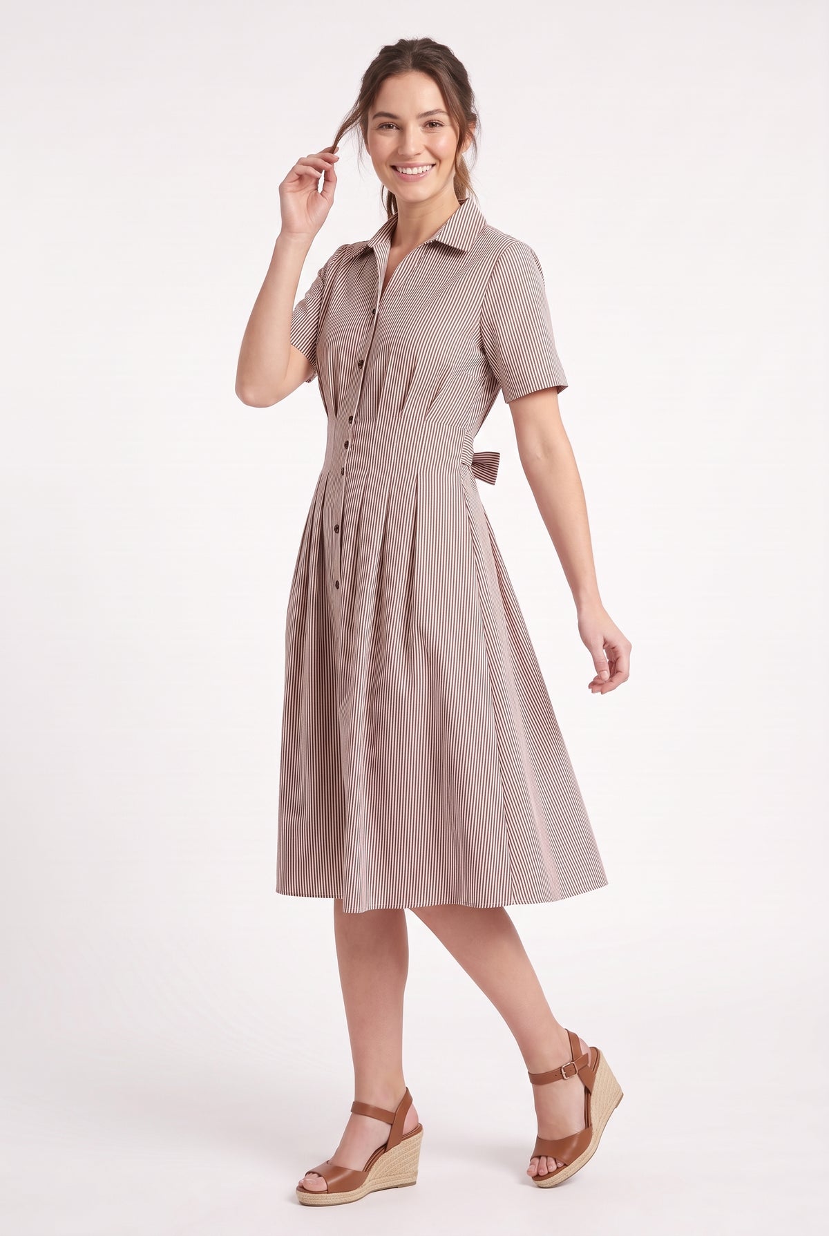 Women's Figueroa & Flower Striped Button-Down Midi Dress