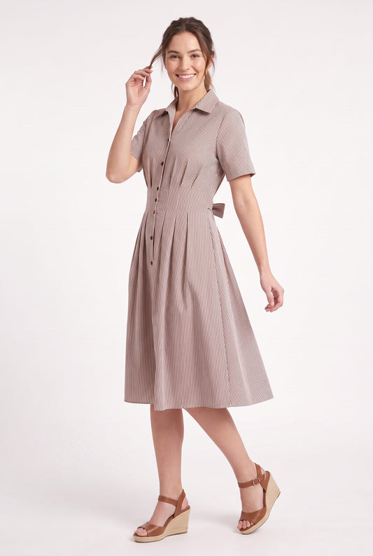 Women's Figueroa & Flower Striped Button-Down Midi Dress