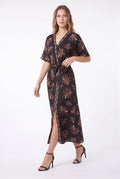 Women's Figueroa & Flower Short-Sleeve Floral Belted Midi Dress