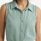 Women's Love & Piece Sleeveless Button-Down Top with Bead Trim