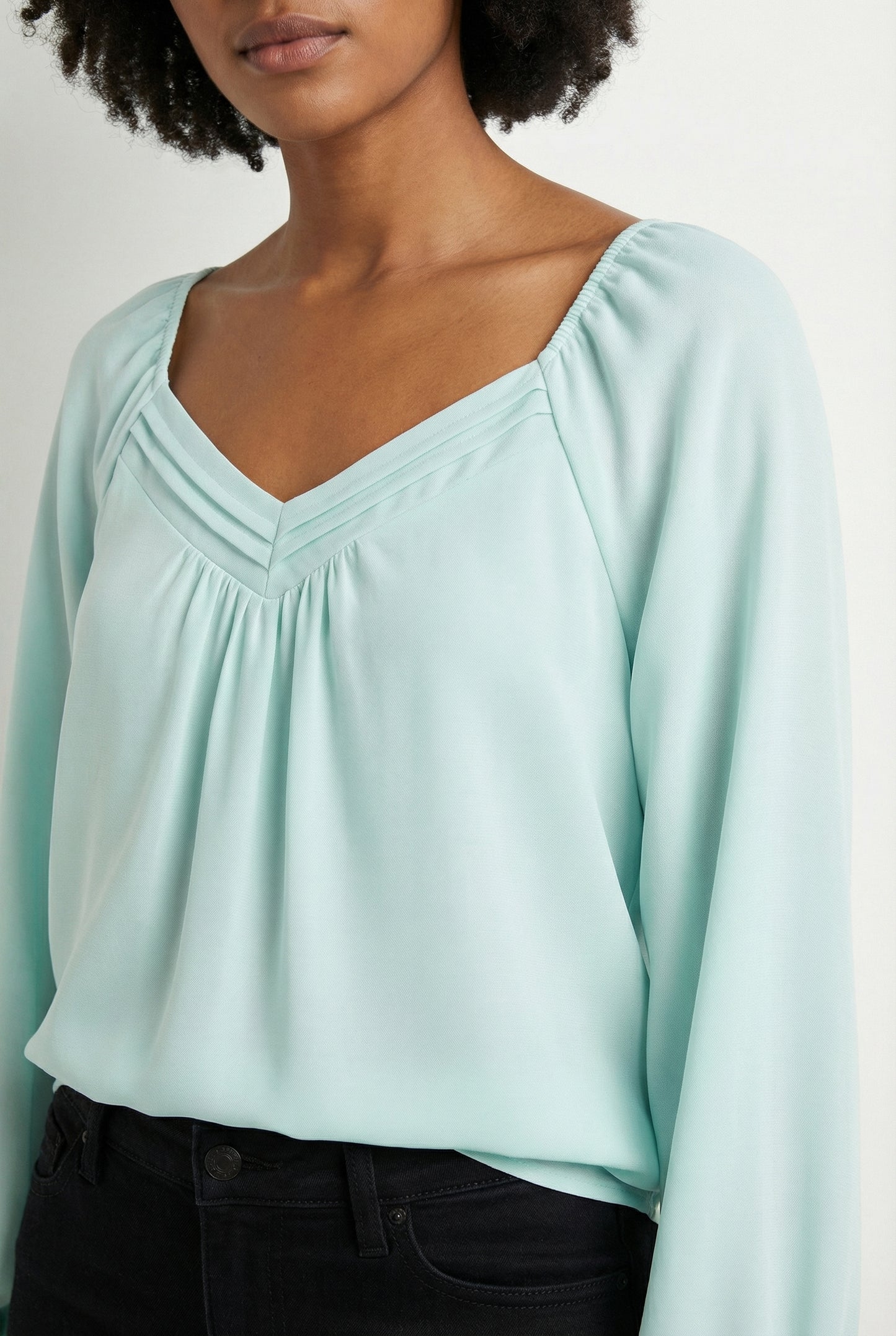 Women's Lily Star Pleated V-Neck Blouse