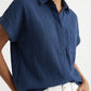 Women's Love & Piece Short-Sleeve Button-Up Shirt with Pocket