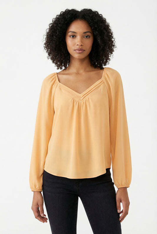 Women's Lily Star Pleated V-Neck Blouse